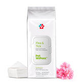 Pet Parents WiPees wipe close-up, natural bug defense.