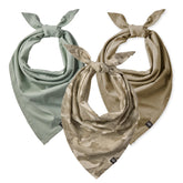 Pet Passion Bandit bandana in sage camo; soft organic cotton for all-day comfort.
