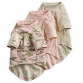 Pet Passion Toby 3-Pack pink camo tees for dogs, soft daily wear.