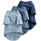 Pet Passion Toby II navy ombre dog tee front view showing breathable organic cotton for daily wear.