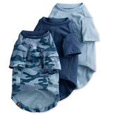 Pet Passion Toby II navy camo dog tee front view, soft organic cotton for everyday wear.