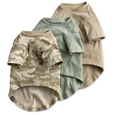 Pet Passion Toby II sage camo pack front β soft breathable organic cotton tee.