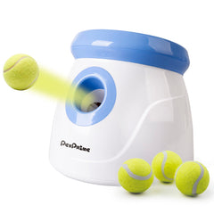 Pet Prime launcher front view showing compact indoor design for fetch play