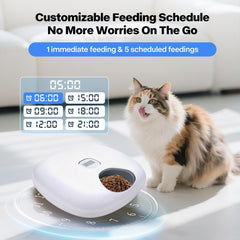 Pet Prime cordless rechargeable feeder demonstrates battery-free operation.