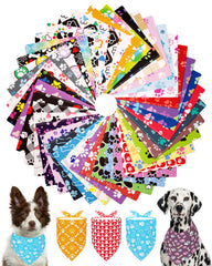 PET SHOW 50-pack paw-pattern dog bandanas for versatile styling on large breeds.