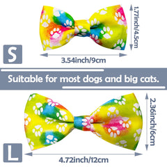 PET SHOW paw pattern bow tie in white provides a clean look for weddings and daily wear.