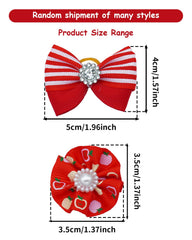 PET SHOW red dog bow adds bold collar accent