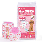 Pet Soft disposable dog diapers with female-tail hole for secure fit and leak protection.