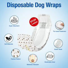 Pet Soft dog diapers with adjustable fastener tapes for secure fit.