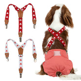 Pet Soft dog suspenders 2-pack with diaper-keeper secure diapers during movement.