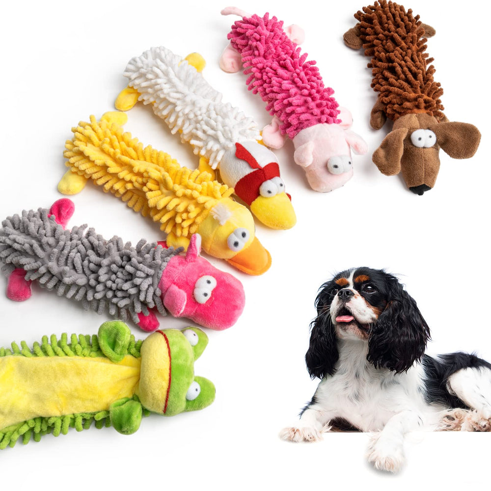 Pet Soft squeaky six-pack dog toys for interactive play