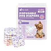 Pet Soft female dog diapers with forest-pattern mix for cute, mess-free outings.