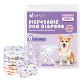 Pet Soft female dog diapers with wetness indicator showing changing color for timely changes