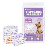 Pet Soft XXS female dog diaper with mixed patterns for stylish daily wear.