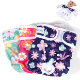Pet Soft bloom-pattern diapers for medium dogs, comfortable fit.