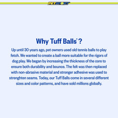 PetSport Yellow Tuff Ball non-toxic materials with non-abrasive felt.