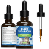Pet Wellbeing Blood Sugar Gold bottle front — vet-formulated feline support for insulin balance