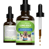 Pet Wellbeing Lung Gold bottle pour for easy daily dosing