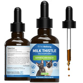 Pet Wellbeing Milk Thistle cat bottle for gentle dosing and liver wellness support.
