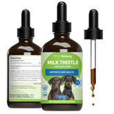 Pet Wellbeing Milk Thistle dog bottle promotes gentle liver support.