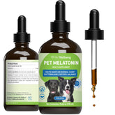 Pet Wellbeing Pet Melatonin bottle – supports calm bedtimes for dogs.