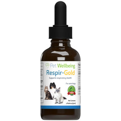 Pet Wellbeing Respir-Gold bottle supports open airways for cats.