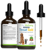Pet Wellbeing Throat Gold bottle pour for easy dog dosing