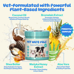 Pet Wipe Pals diamond-pattern scrub side for a polished finish.
