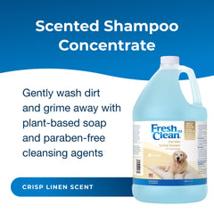 PetAg Fresh 'n Clean Crisp Linen bottle back view highlights a skin-soothing formula.
