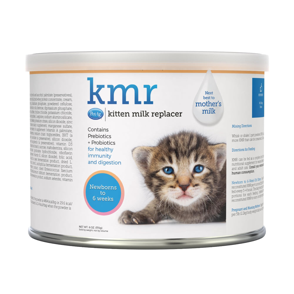 PetAg KMR kitten milk replacer powder can (6 oz) for essential newborn nutrition