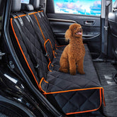 Petalage car seat protector front view shows wide 52x50 inch coverage to keep seats clean.