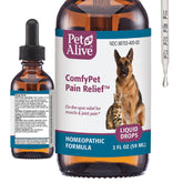 PetAlive ComfyPet Pain Relief Drops bottle showing gentle joint support for pets