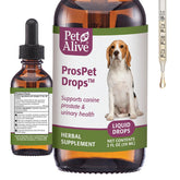 PetAlive ProsPet Drops bottle closed, herbal blend for canine urinary support.