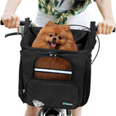 PetAmi Dog Bike Basket front view with secure handlebars attachment for small pets.