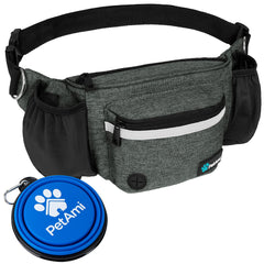 PetAmi dog fanny pack with collapsible bowl for on the go feeding