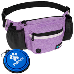 PetAmi dog fanny pack purple front pocket for easy treat access