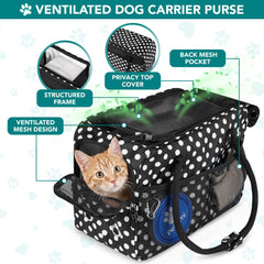PetAmi dog purse carrier breathable interior and top-entry design for access.