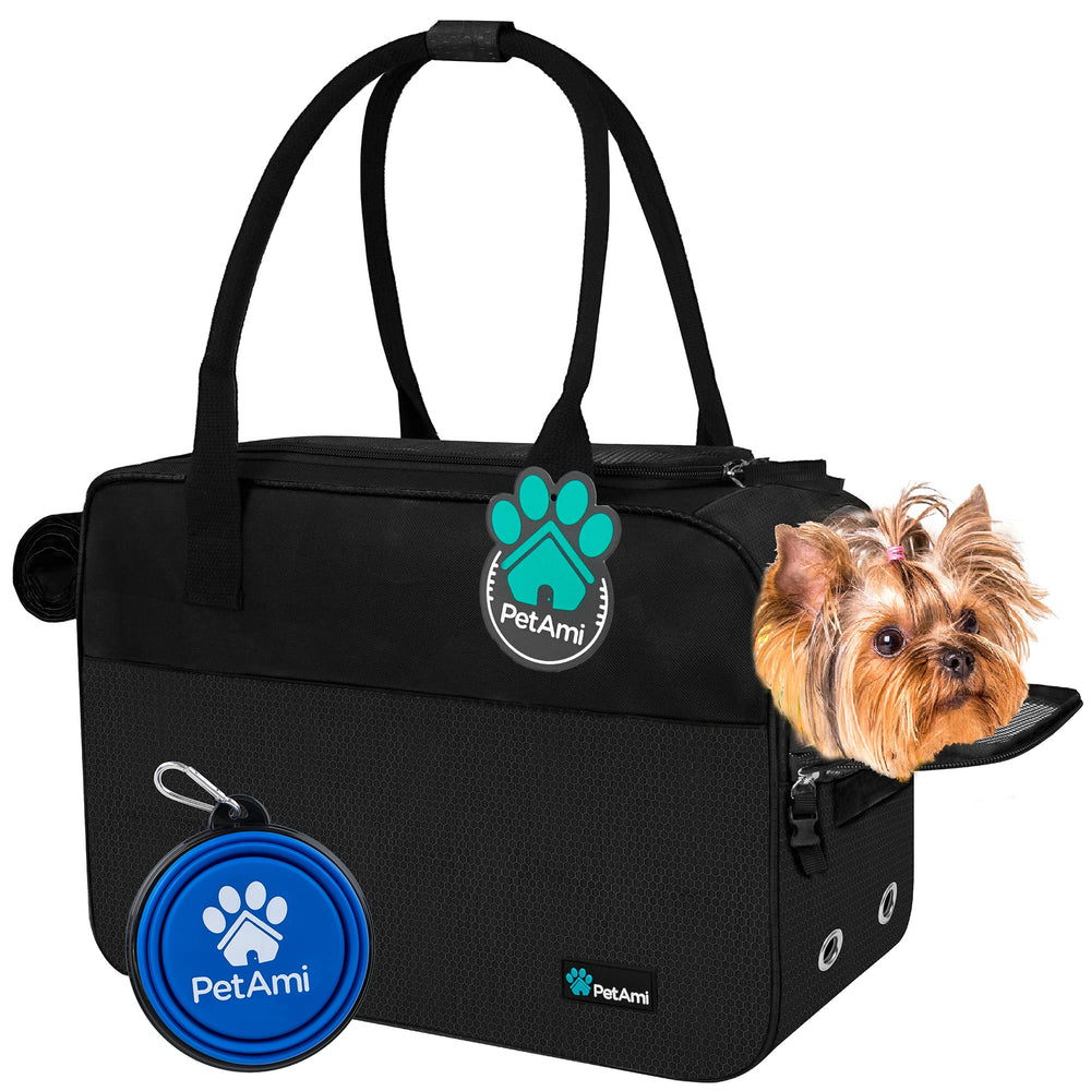 PetAmi dog purse carrier under-seat design for travel