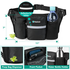 PetAmi dual bungee leashes with extendable reach for smoother walks with two dogs.