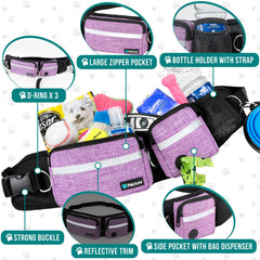 PetAmi poop dispenser and pockets keep waste bags and essentials handy