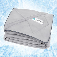 PetAmi Premium Cooling Dog Blanket, top view, plush surface for year-round comfort