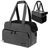PetAmi small dog purse carrier in dark gray, front view for easy travel.