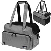 PetAmi small dog purse carrier front view showing stripe black design and portability