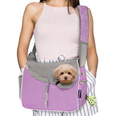 PetAmi small dog sling carrier front view, hands-free transport for pets.