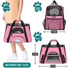 PetAmi soft sided cat carrier ventilated mesh for airflow
