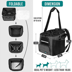 PetAmi soft-sided vented carrier keeps pets comfy with breathable mesh.