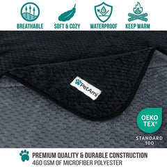 PetAmi reversible waffle blanket with two cozy sides for extra warmth.