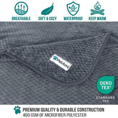 PetAmi reversible waffle texture blanket offers double-sided cozy comfort for couch