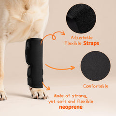 Petanims soft neoprene brace provides lightweight, comfortable support.
