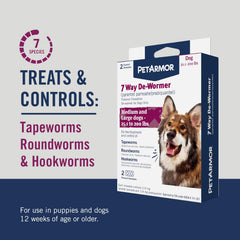 PetArmor 7-Way chewables for dogs shown as easy-to-feed treats.